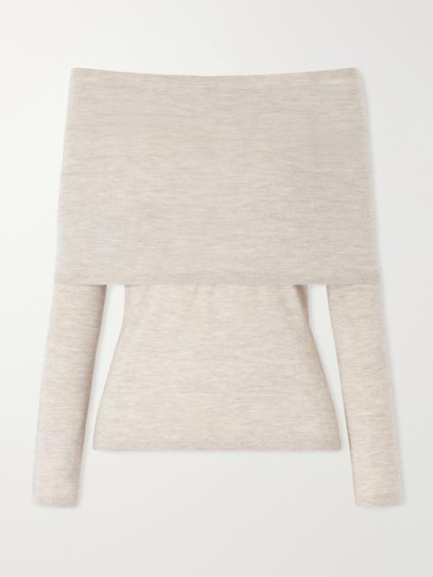 Max Mara Faretra Off-the-shoulder Gathered Cashmere Top