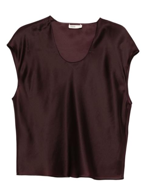 KHAITE Barbo scoop-neck silk top