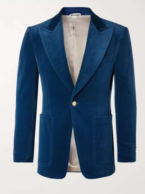 GUCCI Slim-Fit Cotton-Blend Velvet Blazer