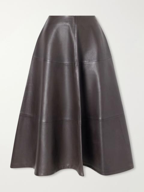 Altuzarra Varda paneled leather midi skirt Brown