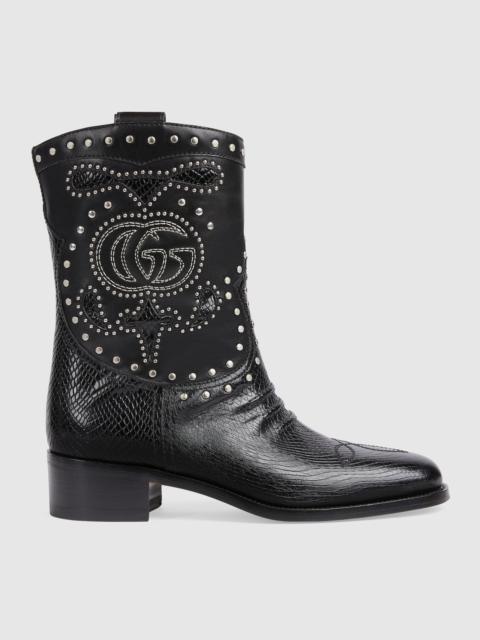 GUCCI Women's boot with Double G and studs