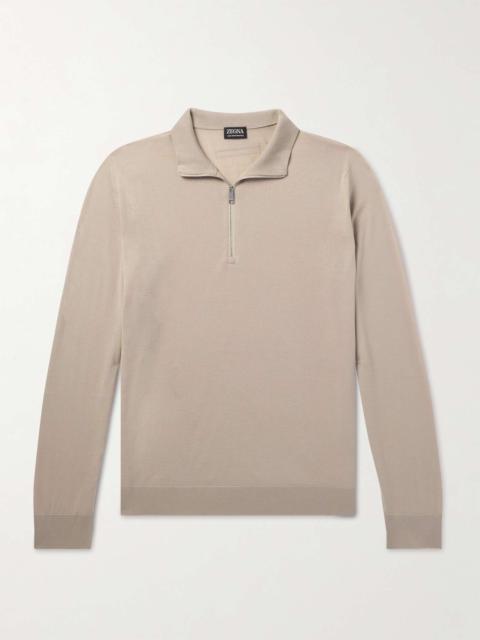 Slim-Fit Wool Half-Zip Sweater