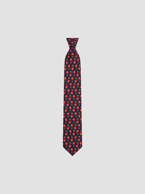 Givenchy Men's Tie in Silk with Tulip Print - Navy Red