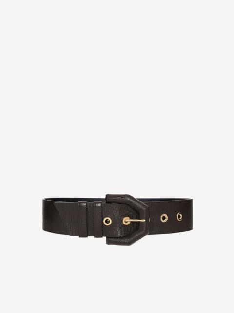 The Kooples WIDE BROWN LEATHER BELT