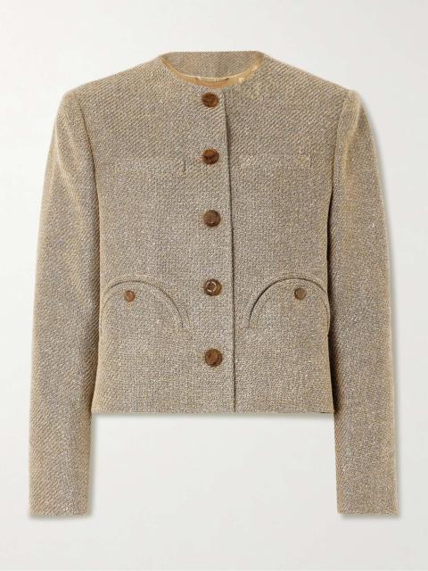 BLAZÉ MILANO Saratoga Shamo linen, silk and cotton-blend jacket Beige