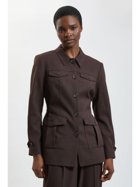 KAREN MILLEN Herringbone Texture Utility Jacket