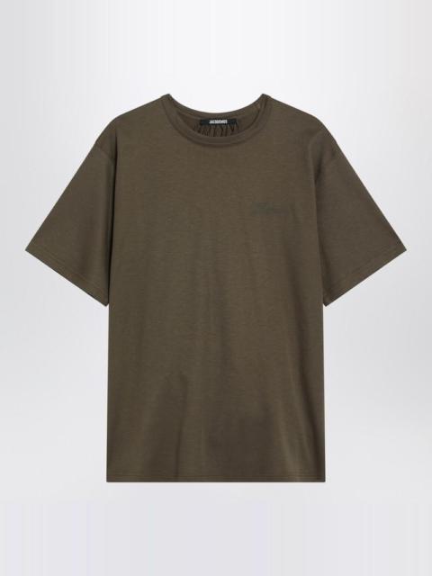 Jacquemus Khaki T-Shirt With Pleats On The Back