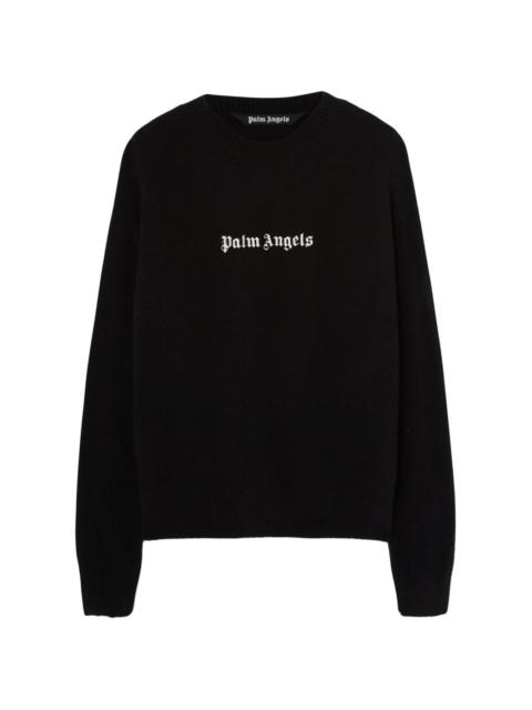 スウェット・トレーナー Palm Angels NECK LOGO CREW NECK LOGO CREW in BLACK - OFF WHITE for Men | Palm Angels®