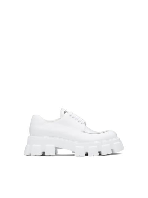 Prada Monolith brushed leather lace-up shoes