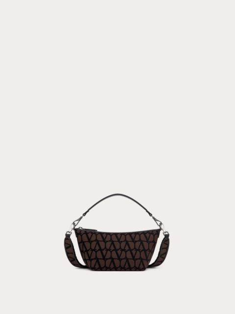Valentino TOILE ICONOGRAPHE SHOULDER BAG WITH LEATHER DETAILS