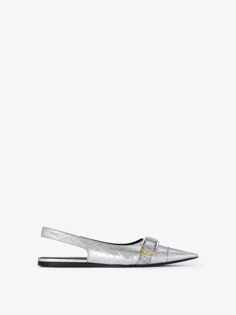 VOYOU FLAT SLINGBACKS IN LAMINATED LEATHER