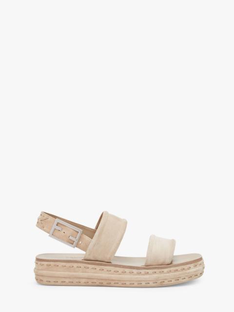 FENDI Beige suede sandals