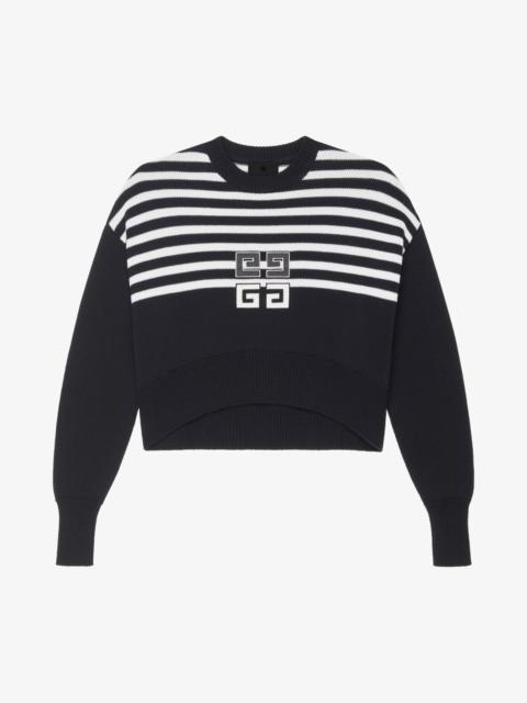 4G CROPPED SWEATER IN COTTON WITH STRIPES
