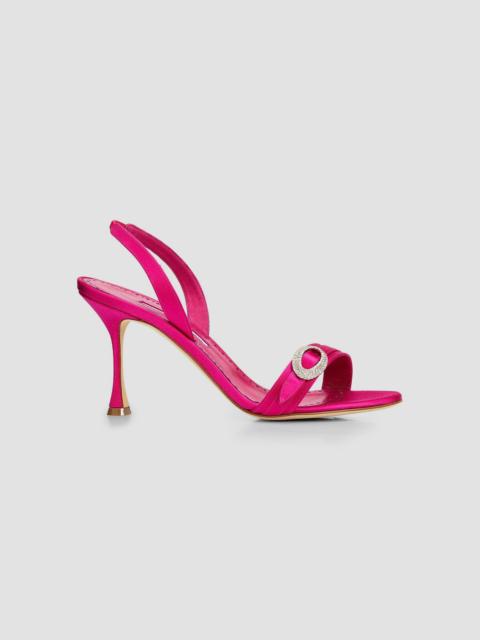Manolo Blahnik Women's Zutosan 90MM Satin Slingback Sandals - Pink