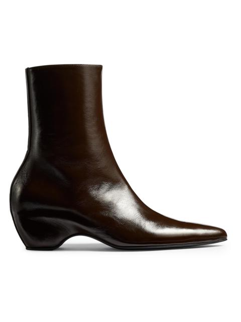 KHAITE Women's Sybil 40MM Leather Ankle Boots - Cacao