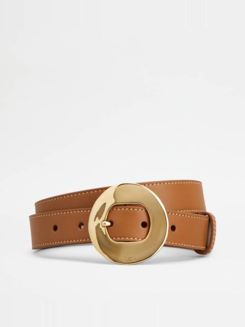 Tod's BELT IN LEATHER - BROWN