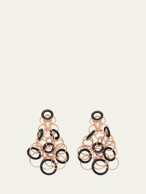 Buccellati Hawaii 18K Rose Gold & Onyx Pendant Earrings, 7cm