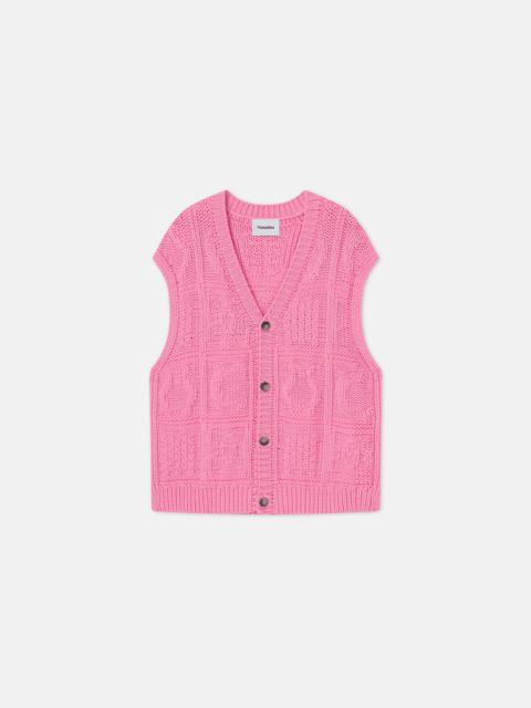 Nanushka Cable-Knit Cotton-Blend Vest