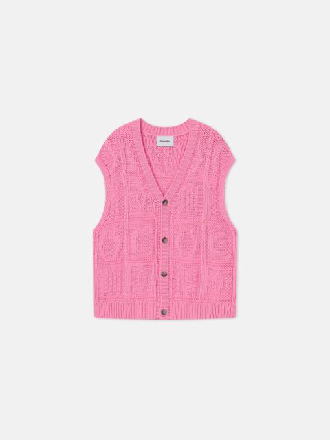 Nanushka Cable-Knit Cotton-Blend Vest