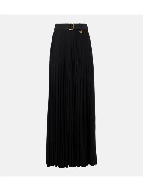 Burberry Pleated cotton-blend maxi skirt