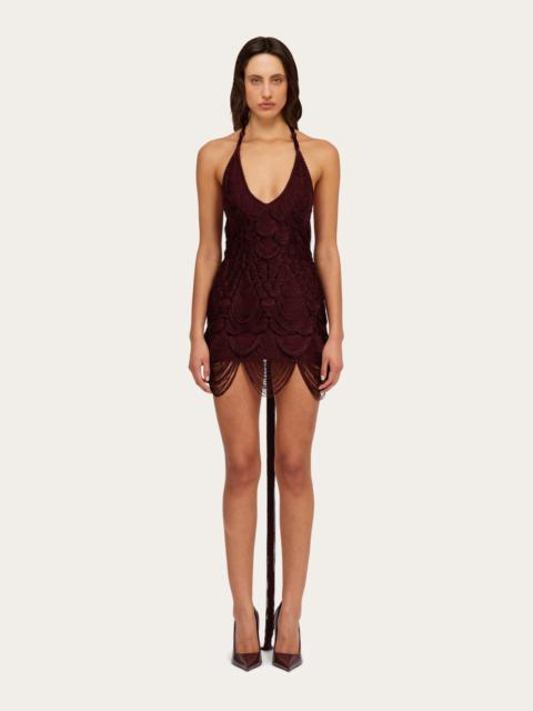 FERRAGAMO Silk cord jacquard dress