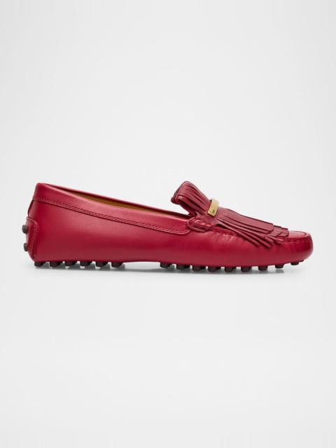 Tod's Nappa Leather Fringe Driving Shoes