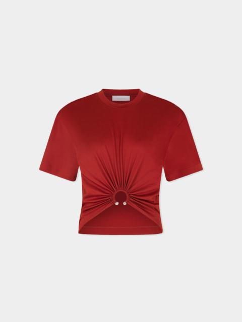 rabanne TERRACOTTA T-SHIRT WITH PIERCING SIGNATURE