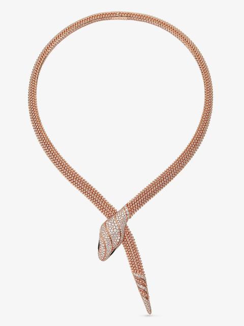 Serpenti 18ct rose-gold and 3.13ct brilliant-cut diamond necklace