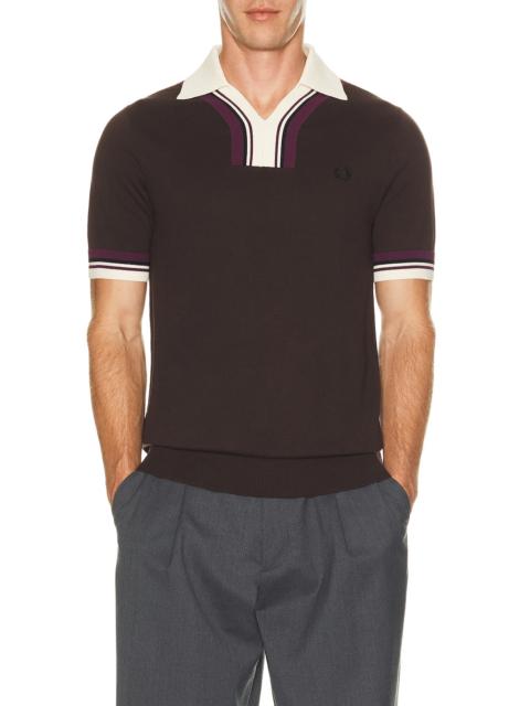 Fred Perry Tipped Open Neck Knitted Shirt