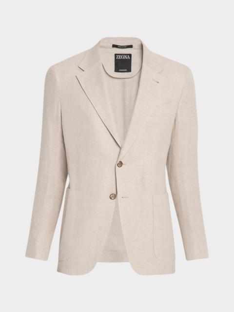 ZEGNA Men's Crossover Linen and Wool Single-Breasted Sport Coat