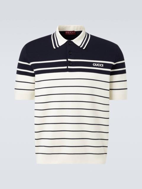 GUCCI Logo striped cotton polo shirt