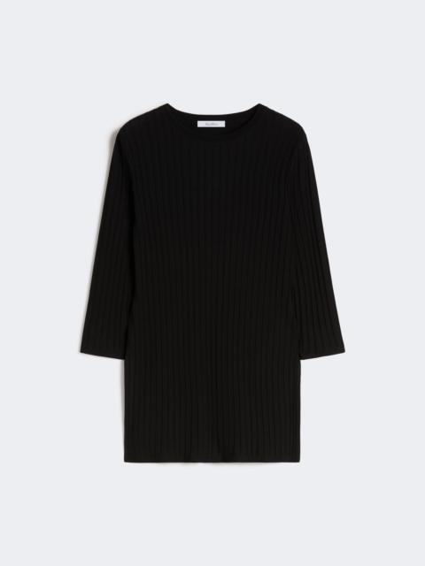 Max Mara Viscose crêpe yarn rib-knit jumper - BLACK