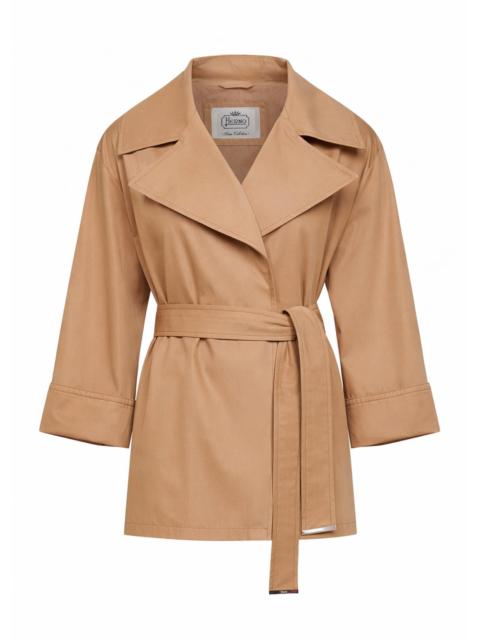 Herno Camel cotton gabardine belted raincoat