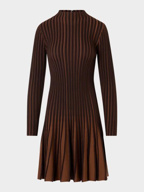 AKRIS Pleated Wool Dress