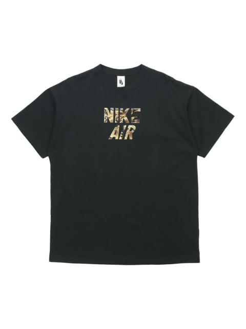Nike Men's Nike Alphabet Printing Short Sleeve Black T-Shirt 'Black Camo' CJ1783-010