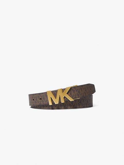 MICHAEL KORS Reversible Signature Logo Buckle Belt