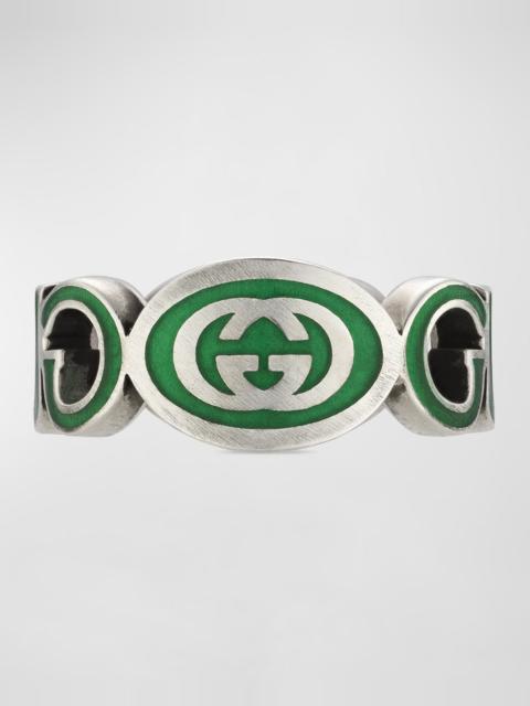 Men's Interlocking G Enamel Band Ring
