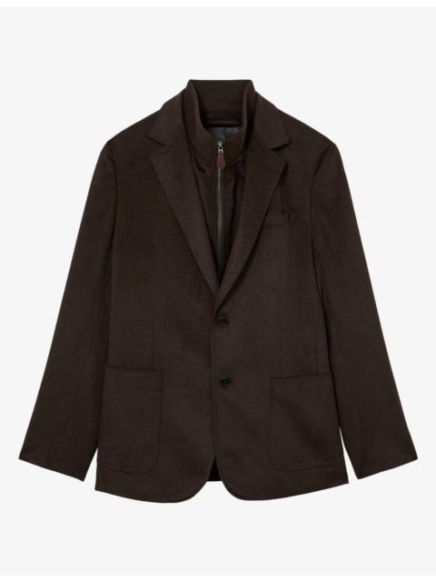 REISS Gilet Insert Single-Breasted Woven Blazer
