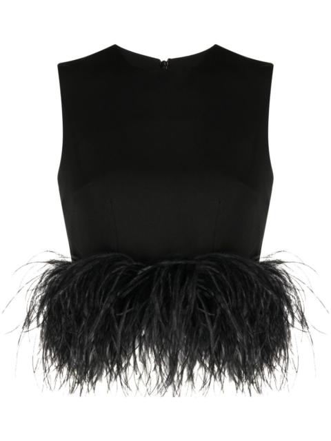 16ARLINGTON Hoku feather-detailing top