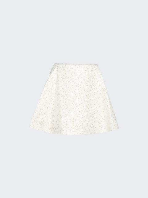 David Koma Sequin Boucle A-line Mini Skirt White
