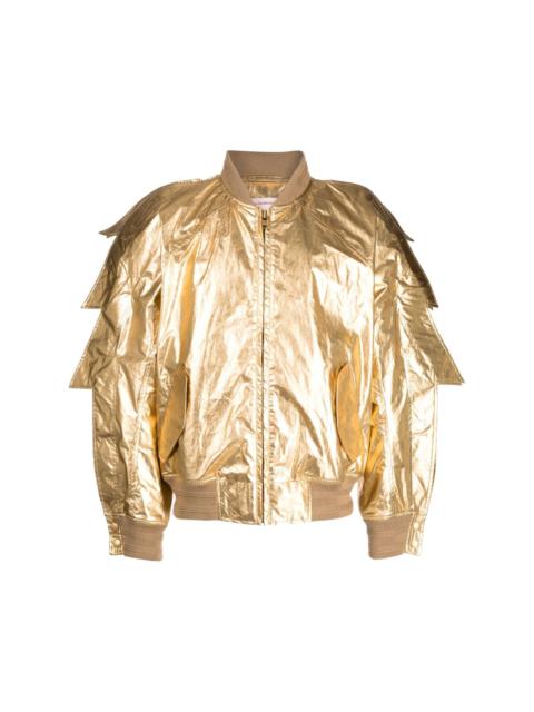 metallic-effect bomber jacket