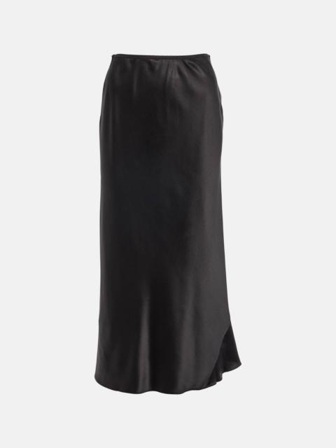 Sense of Shine silk-blend midi skirt