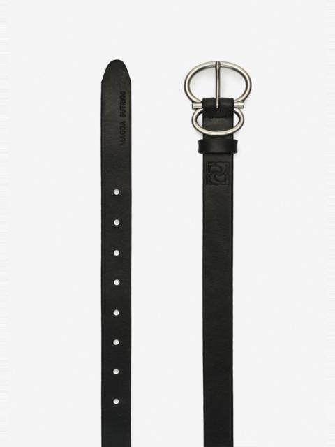 MAGDA BUTRYM Leather belt with ring buckle in black