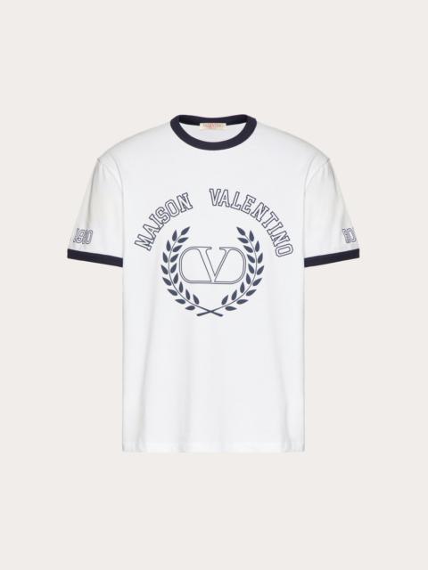 Valentino MAISON VALENTINO EMBROIDERED COTTON T-SHIRT