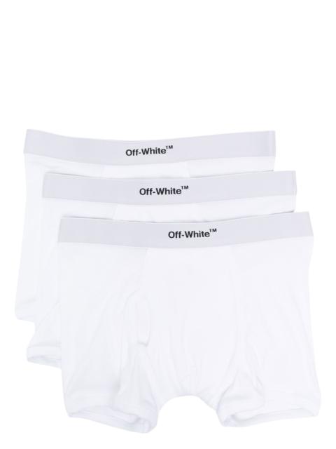 Off-White white logo waistband boxer briefs set