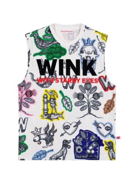 Walter Van Beirendonck crown print sleeveless top