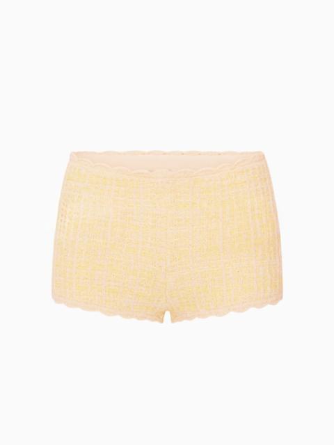LoveShackFancy Atlanta Knit Tweed Mini Shorts