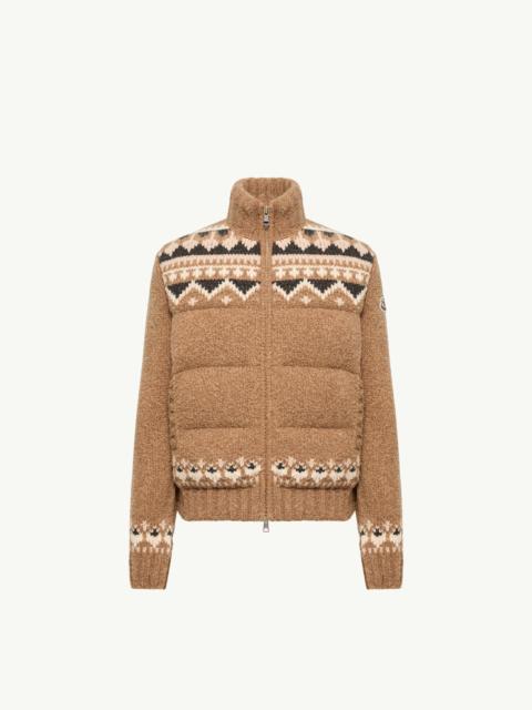 Moncler Geometric Bouclé Down Cardigan