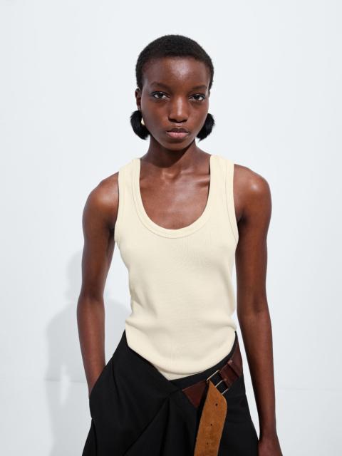 Bottega Veneta Compact Cotton Jersey Rib Tank Top