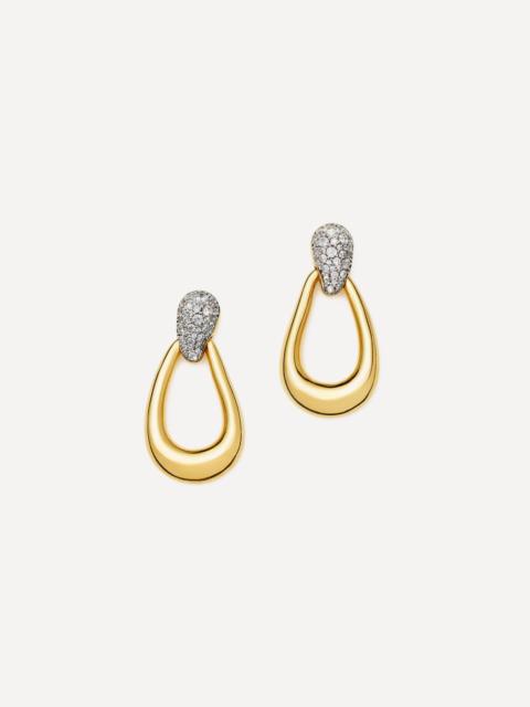 MISSOMA 18ct Gold-Plated Molten Teardrop Pavé Statement Stud Earrings